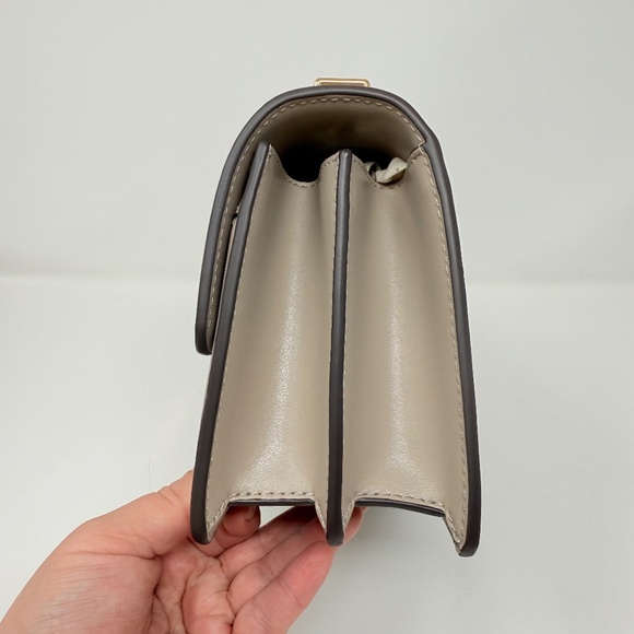 New Tory Burch T Monogram Flap Leather Shoulder Crossbody Bag In Fresh Clay - Picture 9 of 16